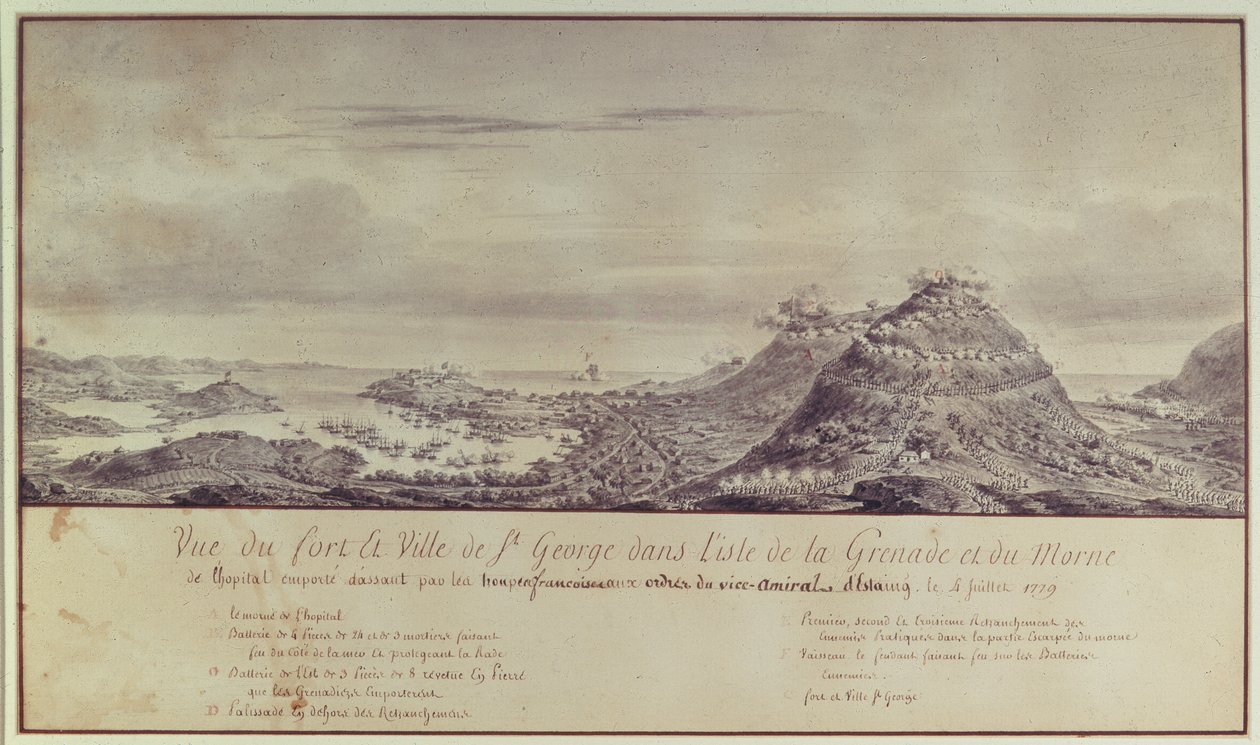 O le French Capture Grenada, 1779 (valivai)swed av Pierre Ozanne