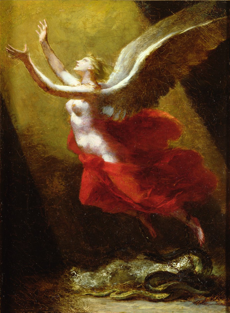 Studie för The Soul Breaking Links with the Earth, c.1822 av Pierre Paul Prudhon