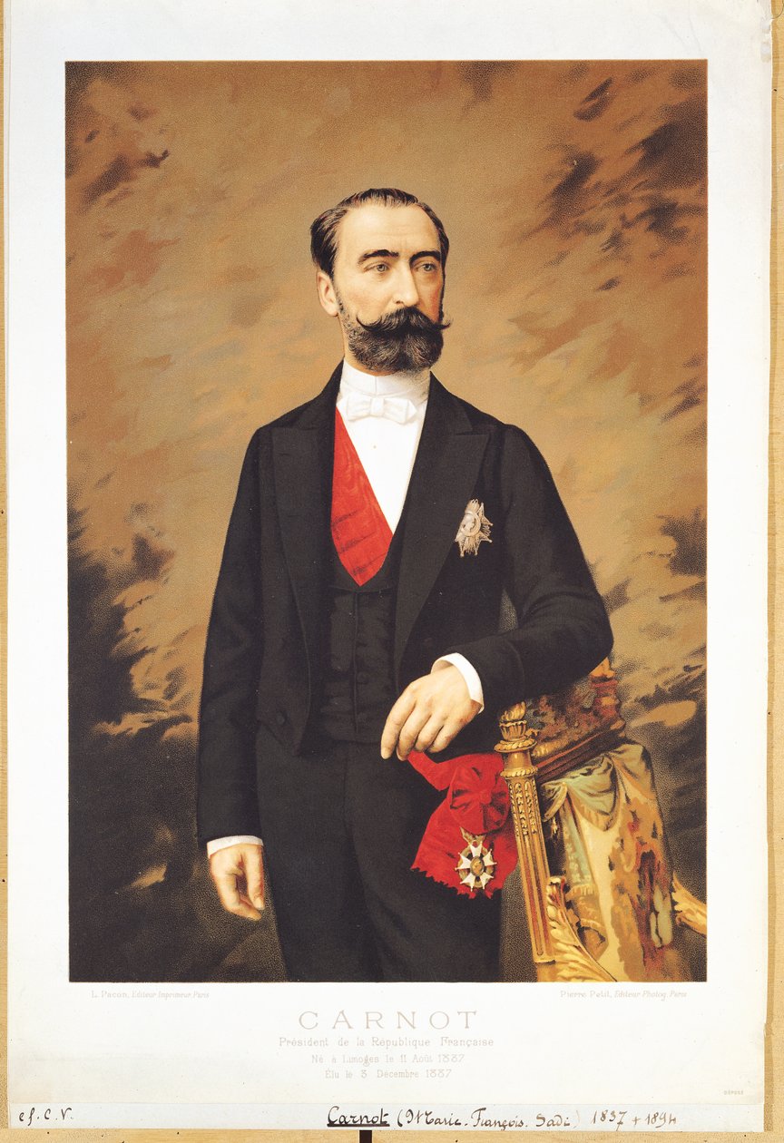 Porträtt av Marie Francois Sadi Carnot (1837-94) 1887 av Pierre Petit