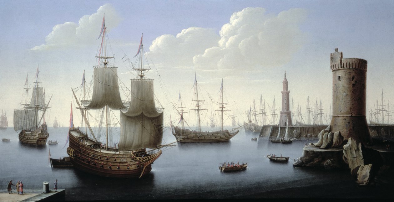 En hamnscen i Medelhavet av Pierre Puget