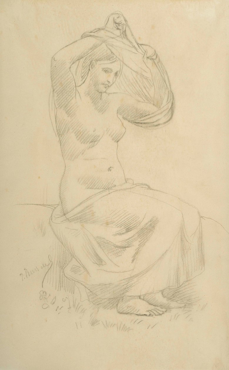 Sittande figur av Pierre Puvis de Chavannes