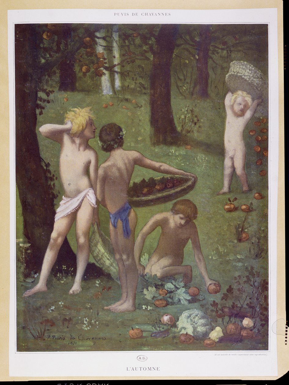 Detalj från "Hösten", 1871 av Pierre Puvis de Chavannes
