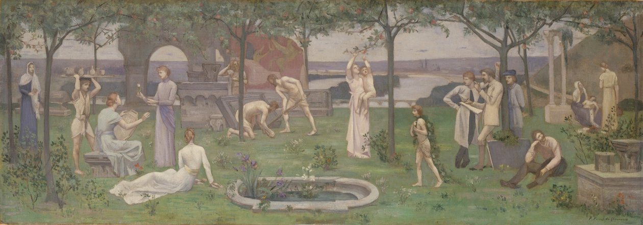 Inter Artes et Naturam (Mellan konst och natur), c.1890-95 av Pierre Puvis de Chavannes