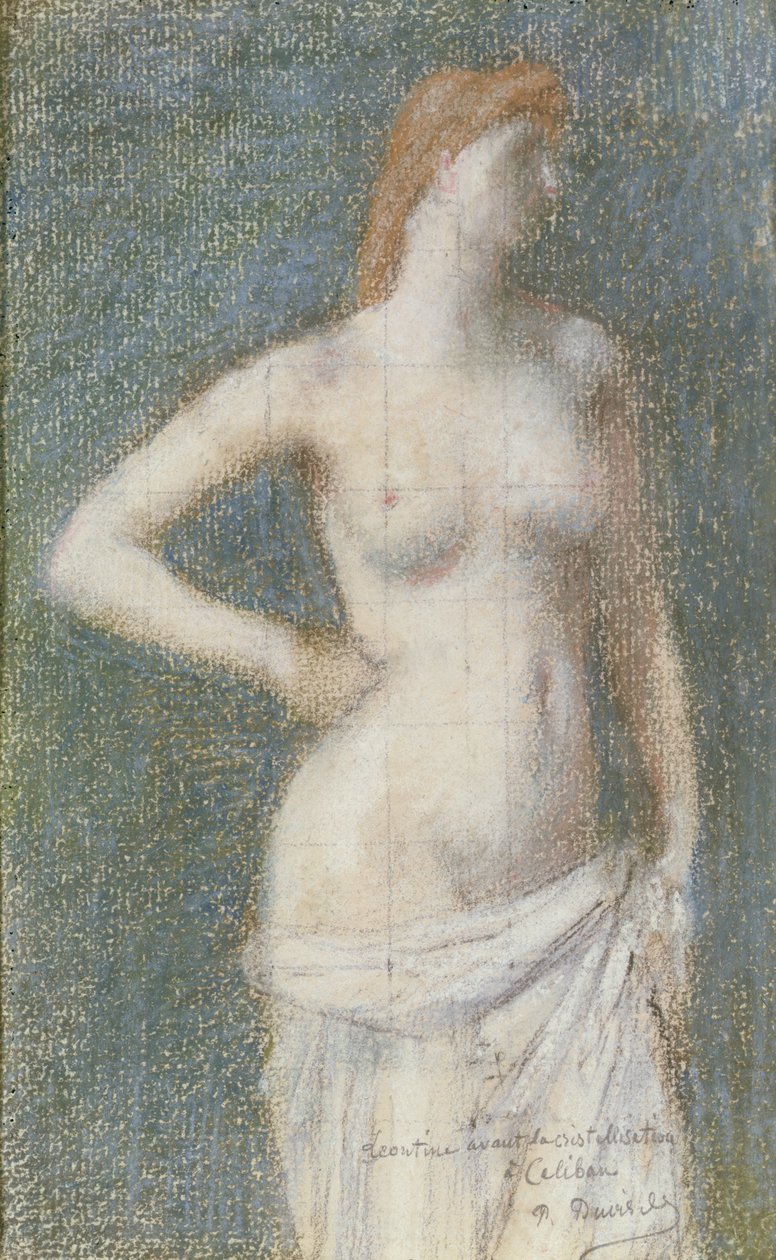 Studie av en kvinna för "Caliban", ca 1850 (pastell och krita på papper) av Pierre Puvis de Chavannes