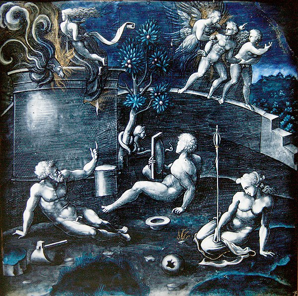 Allegory of Sin, ca 1570-84 (målad emalj) av Pierre Reymond