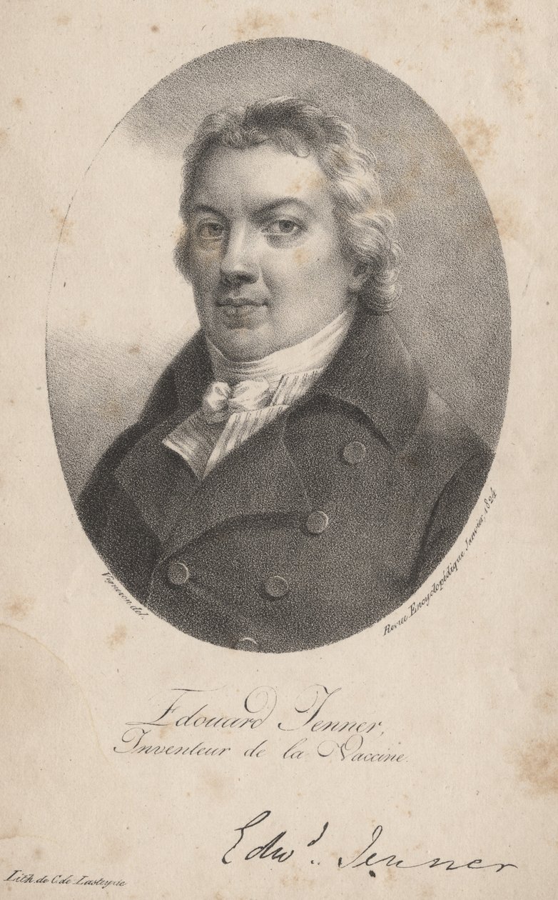 Edouard Jenner, lito av Comte Charles Philibert de Lasteyrie, 1824 av Pierre Roch Vigneron