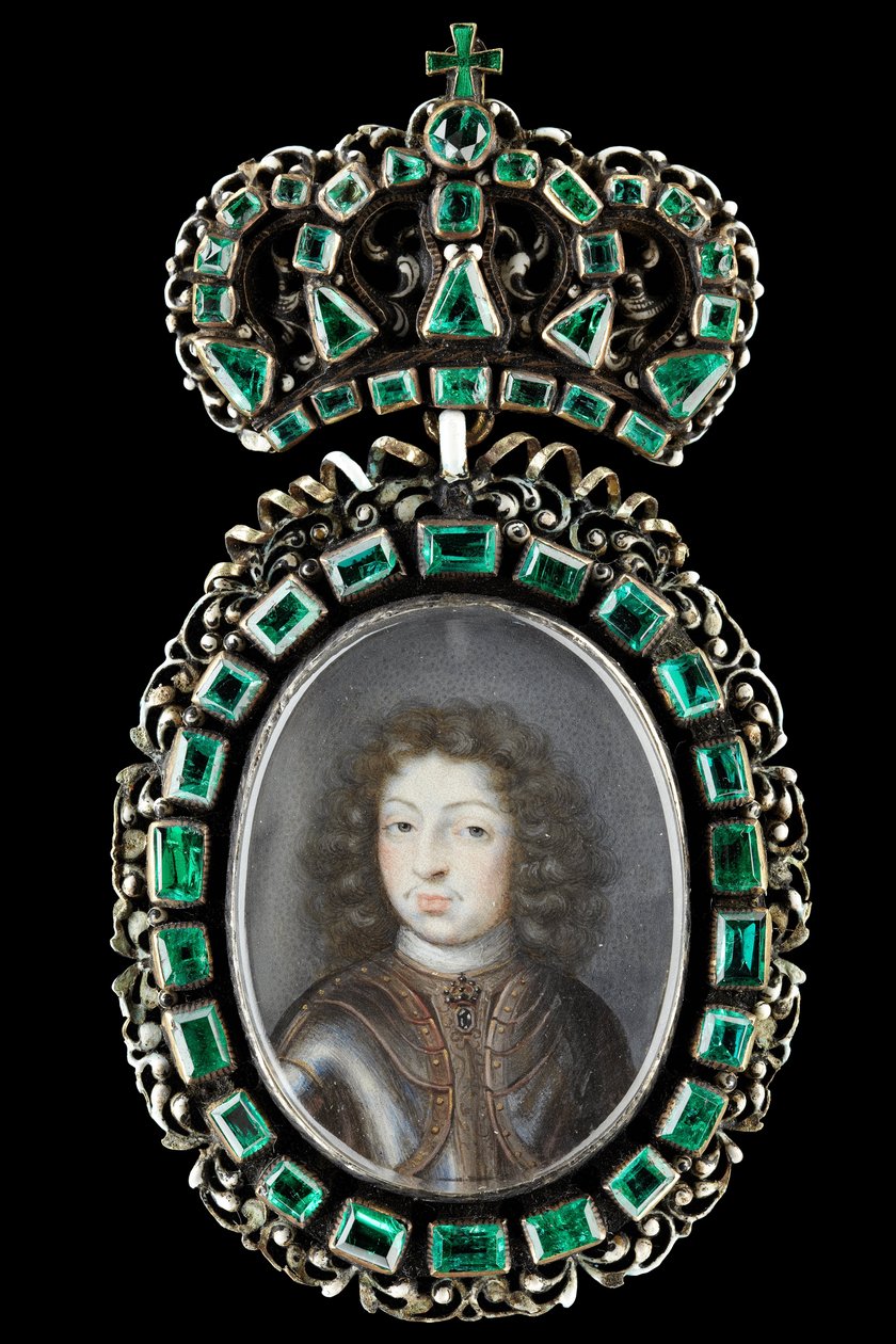 Miniature portrait of Charles XI, King of Sweden 1660-1697 av Pierre Signac