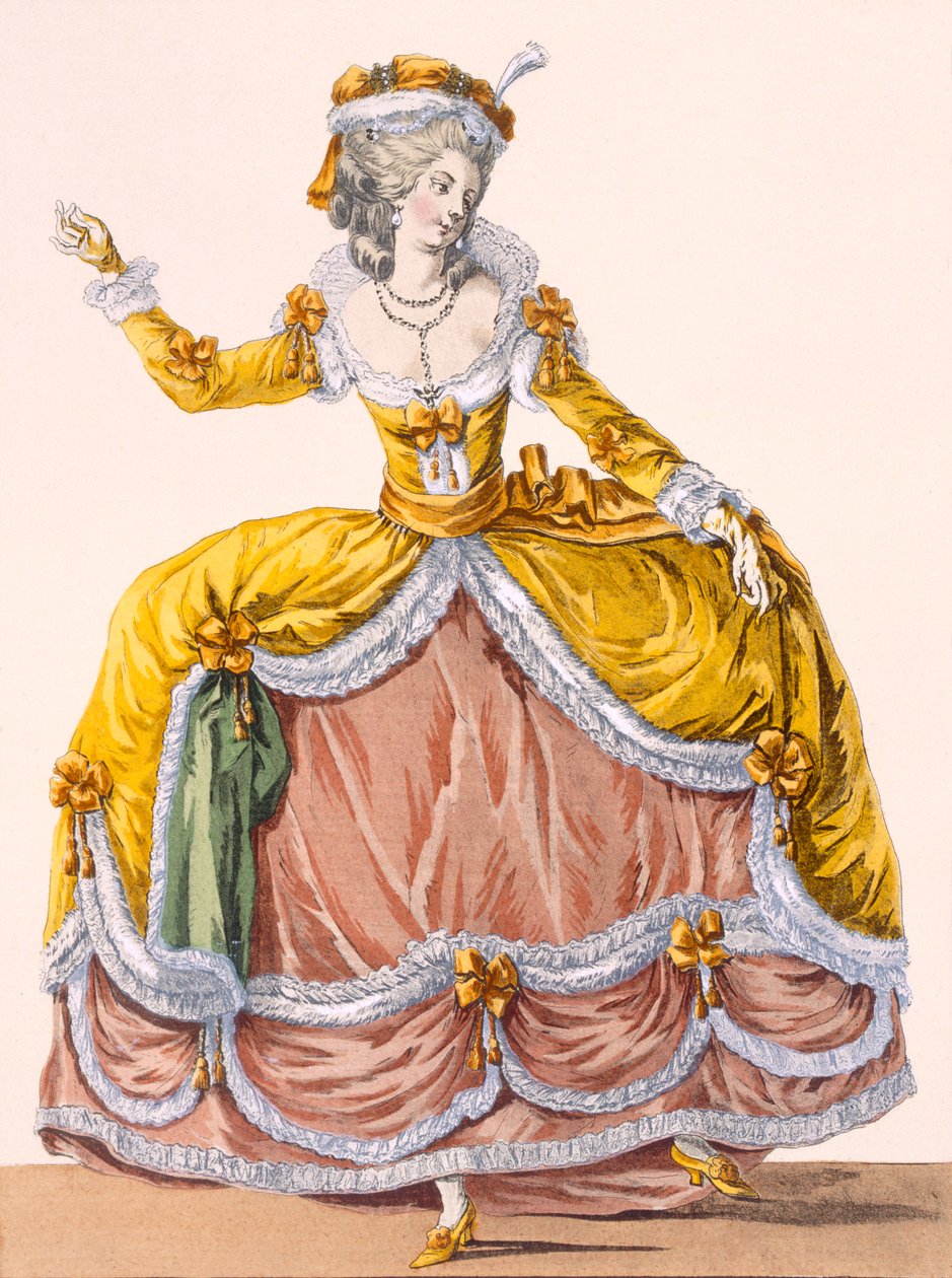 "Grande robe a la Sultane", platta nr 167 från "Galeries des Modes et Costumes Francais", ca 1778-87 99:kläder; traditionell klädsel; traditionell dräkt; mode; illustration; c18t av Pierre Thomas Le Clerc