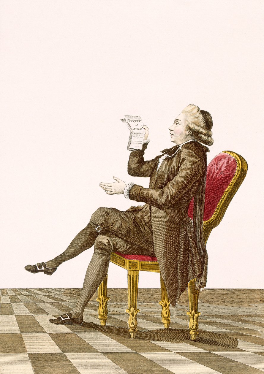 Ung gentleman poet, graverad av Dupin, plåt nr 34 från 
