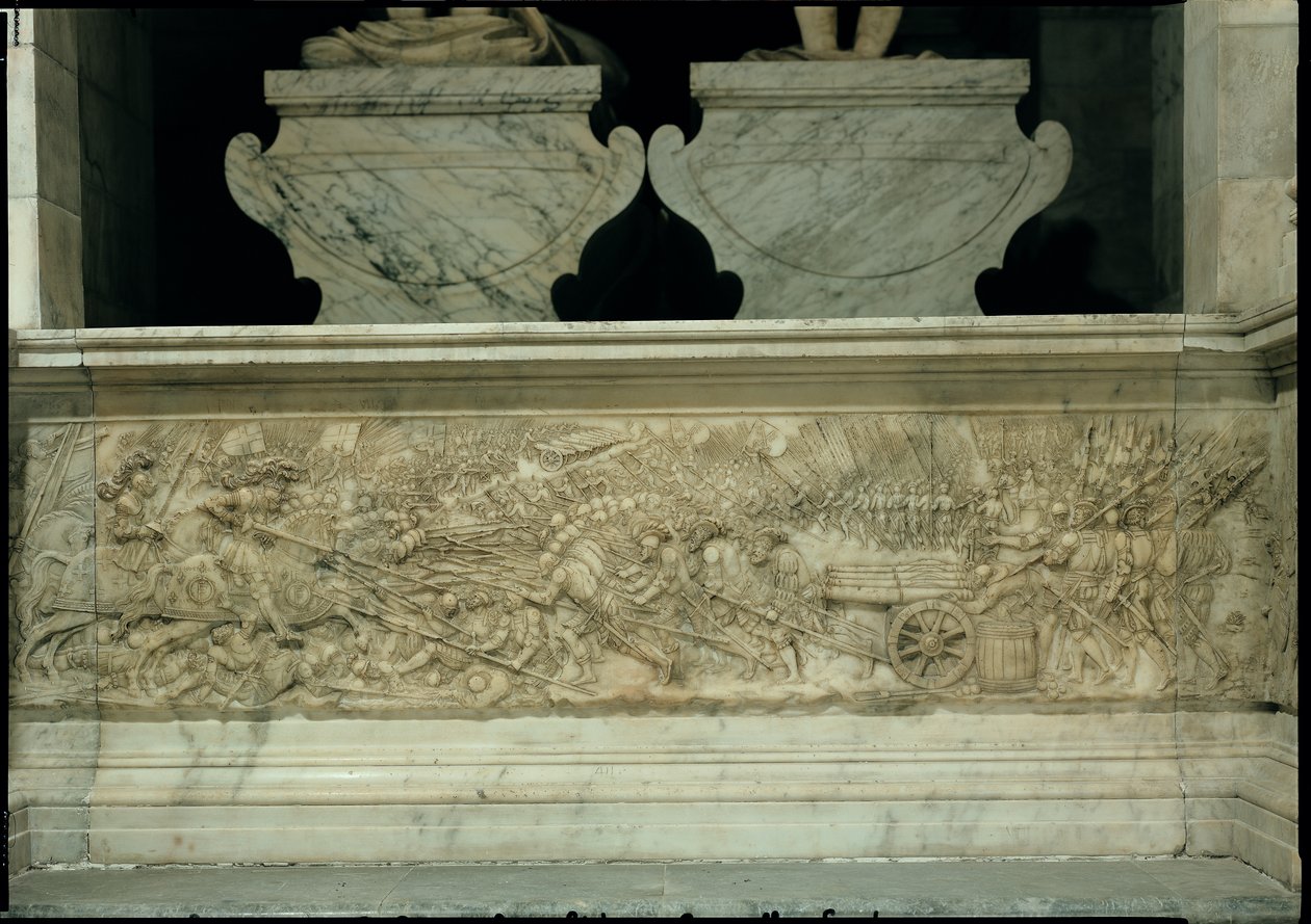 Slaget vid Marignano 1515, från graven av Francois I och Claude av Frankrike, hertiginna av Bretagne, 1548-52 (marmor) av Pierre Bontemps