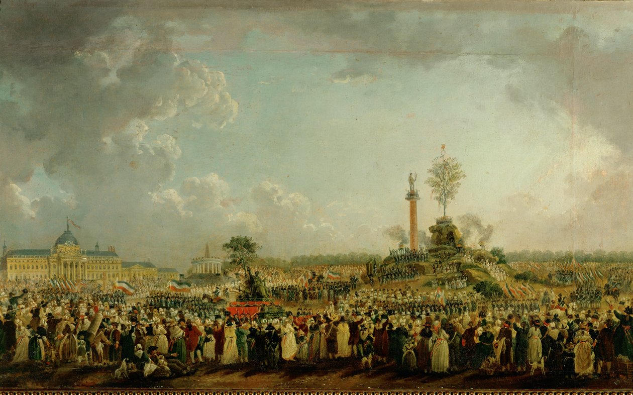 Högtidlighållande av det högsta biet på Champs de Marsin Paris den 20 Prairial, år 11 ... (olja på duk) av Pierre Antoine (attr. to) Demachy