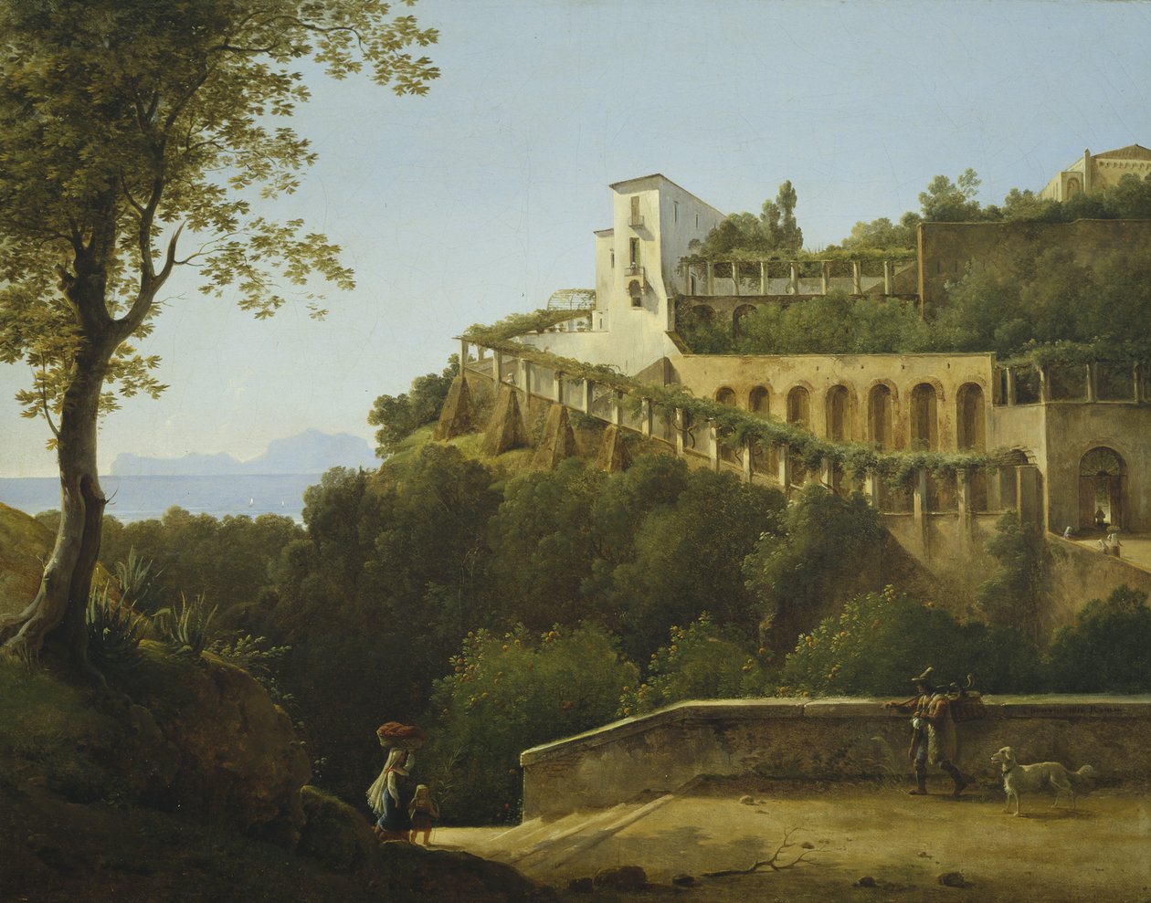 Ett kloster nära Neapel, med utsikt över Capri av Pierre Athanase Chauvin