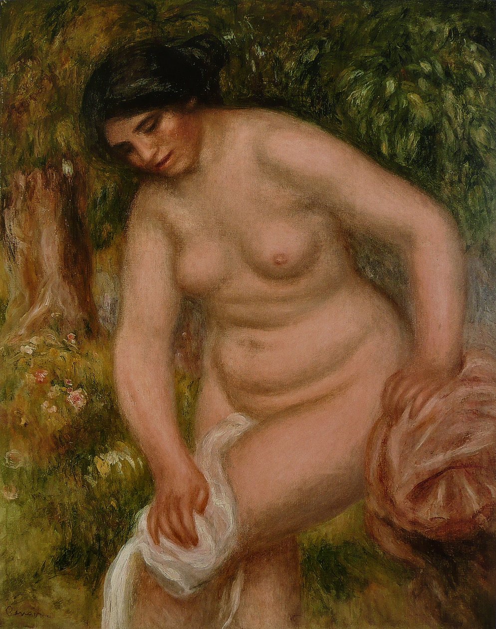  La Baigneuse brune Gabrielle sessuyantn av Pierre Auguste Renoir