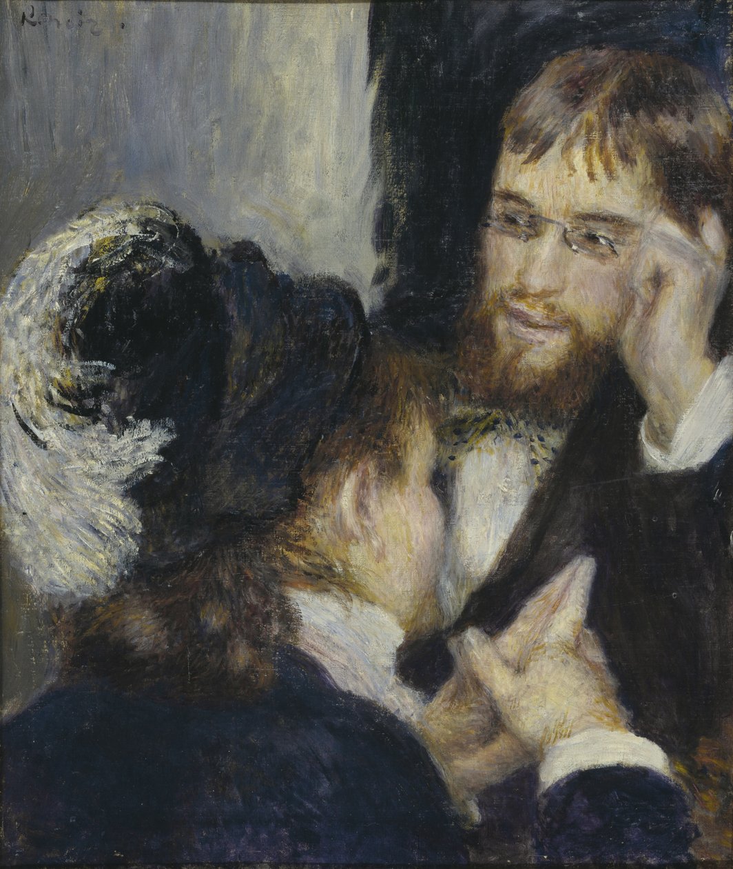 Samtal med trädgårdsmästaren, ca 1870 av Pierre Auguste Renoir
