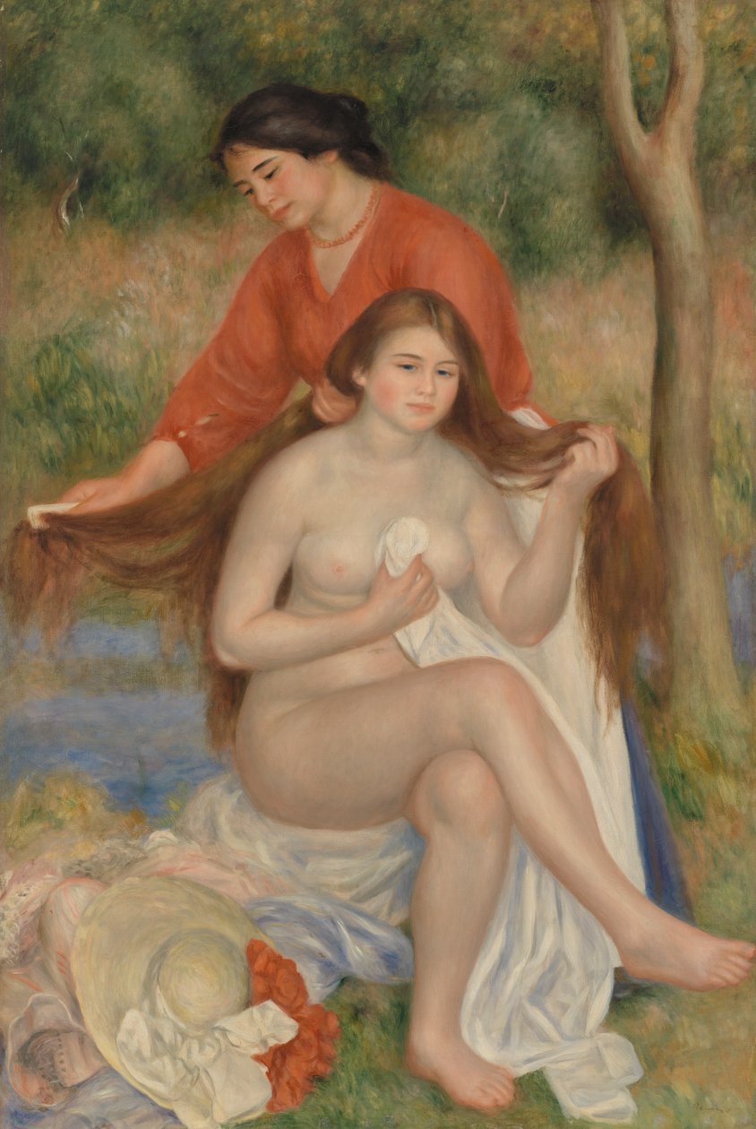 Badkar och hembiträde av Pierre-Auguste Renoir