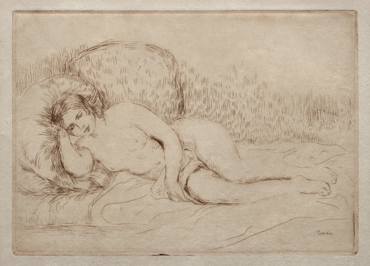 Naken kvinna liggande av Pierre-Auguste Renoir