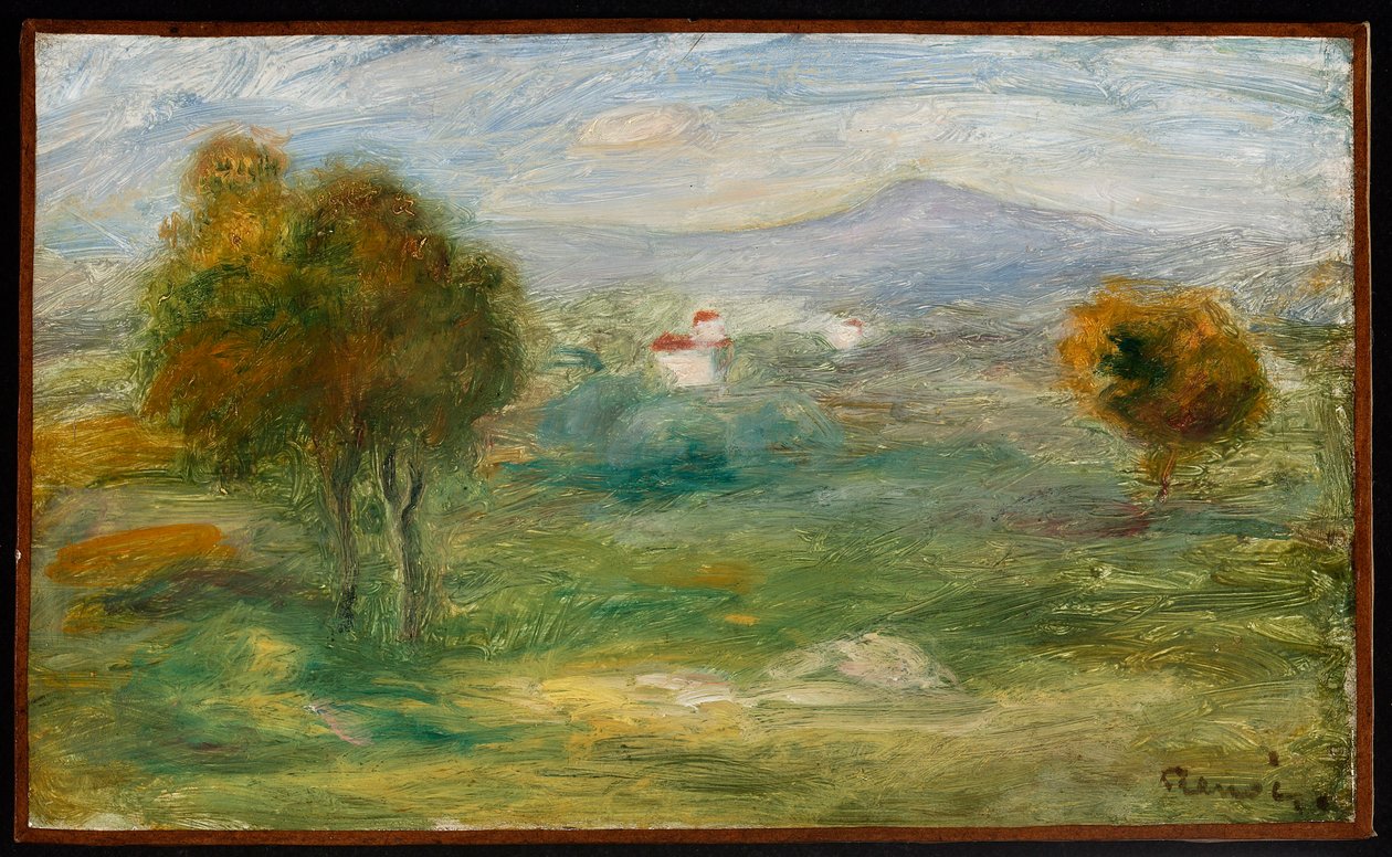 Landskap med hus i Cagnes-sur-Mer av Pierre-Auguste Renoir