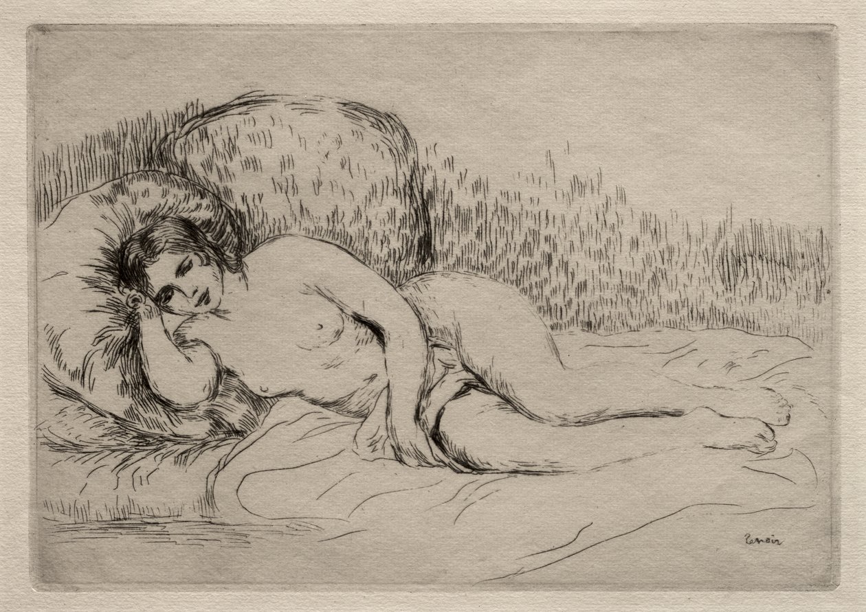 Naken kvinna liggande av Pierre-Auguste Renoir