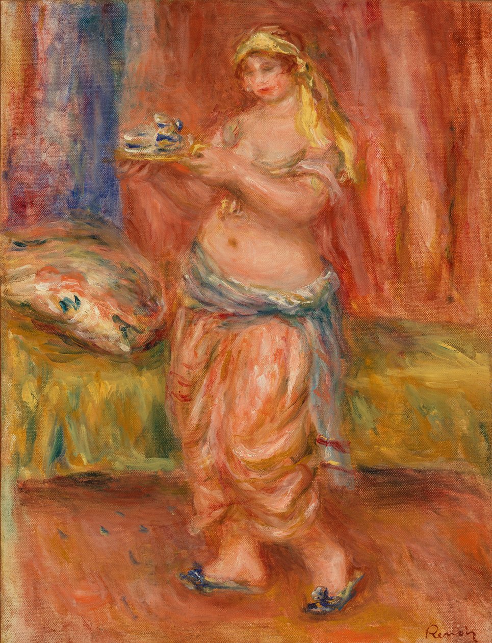 Odalisque med teservis av Pierre-Auguste Renoir