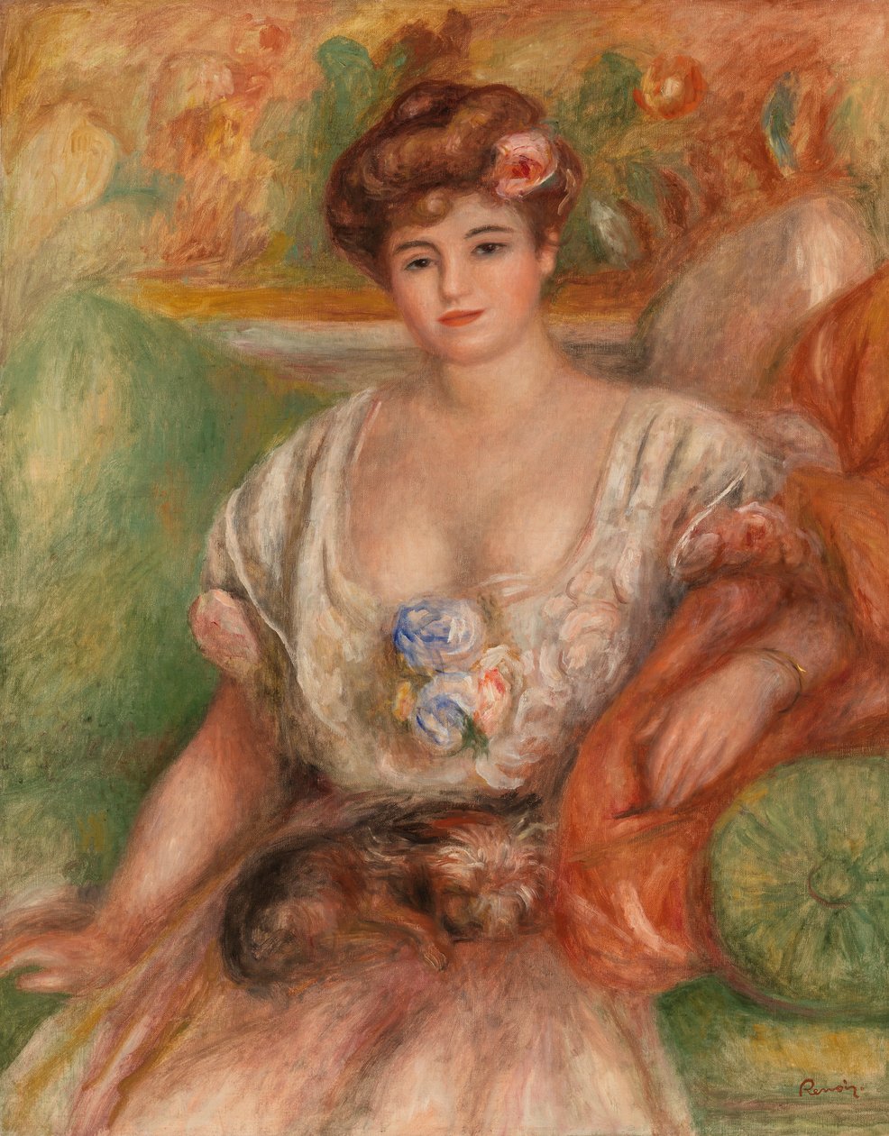 Porträtt av Misia Sert (Ung kvinna med Griffin) av Pierre-Auguste Renoir