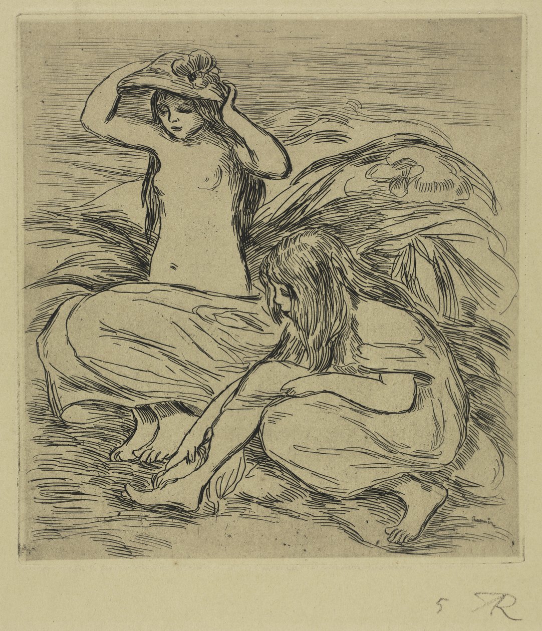 De två badarna av Pierre-Auguste Renoir