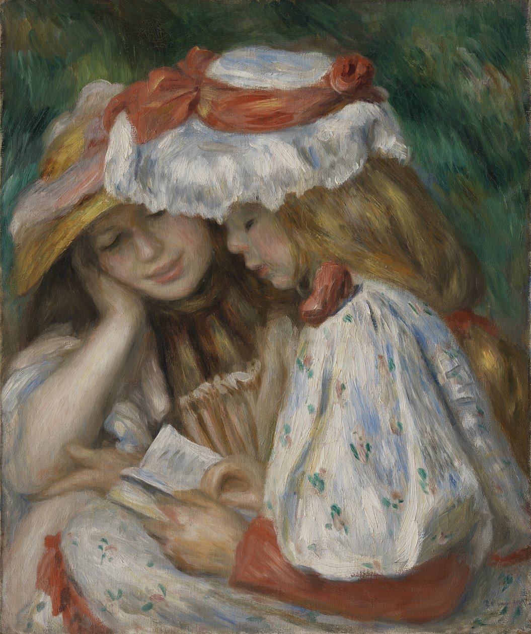 Två flickor som läser av Pierre-Auguste Renoir