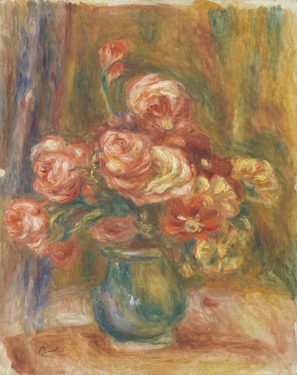 Vase med rosor av Pierre-Auguste Renoir