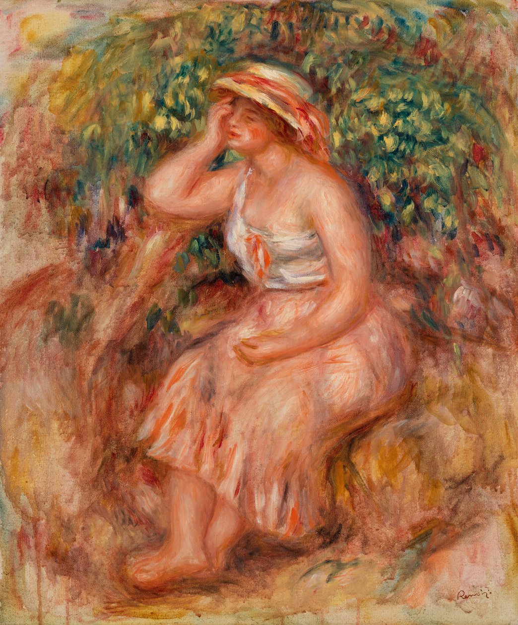 Kvinna dagdrömmer av Pierre-Auguste Renoir