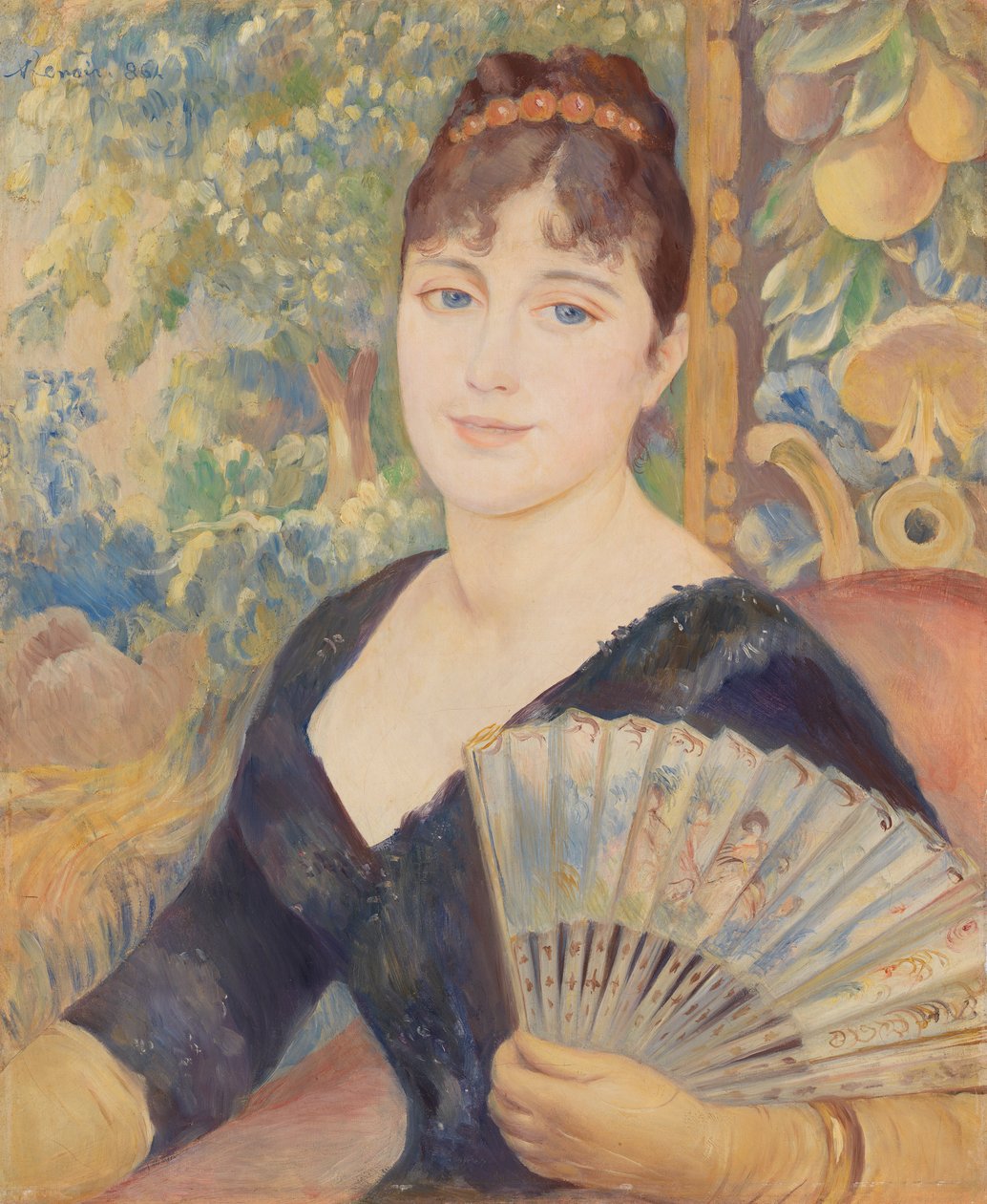 Kvinna med fläkt av Pierre-Auguste Renoir