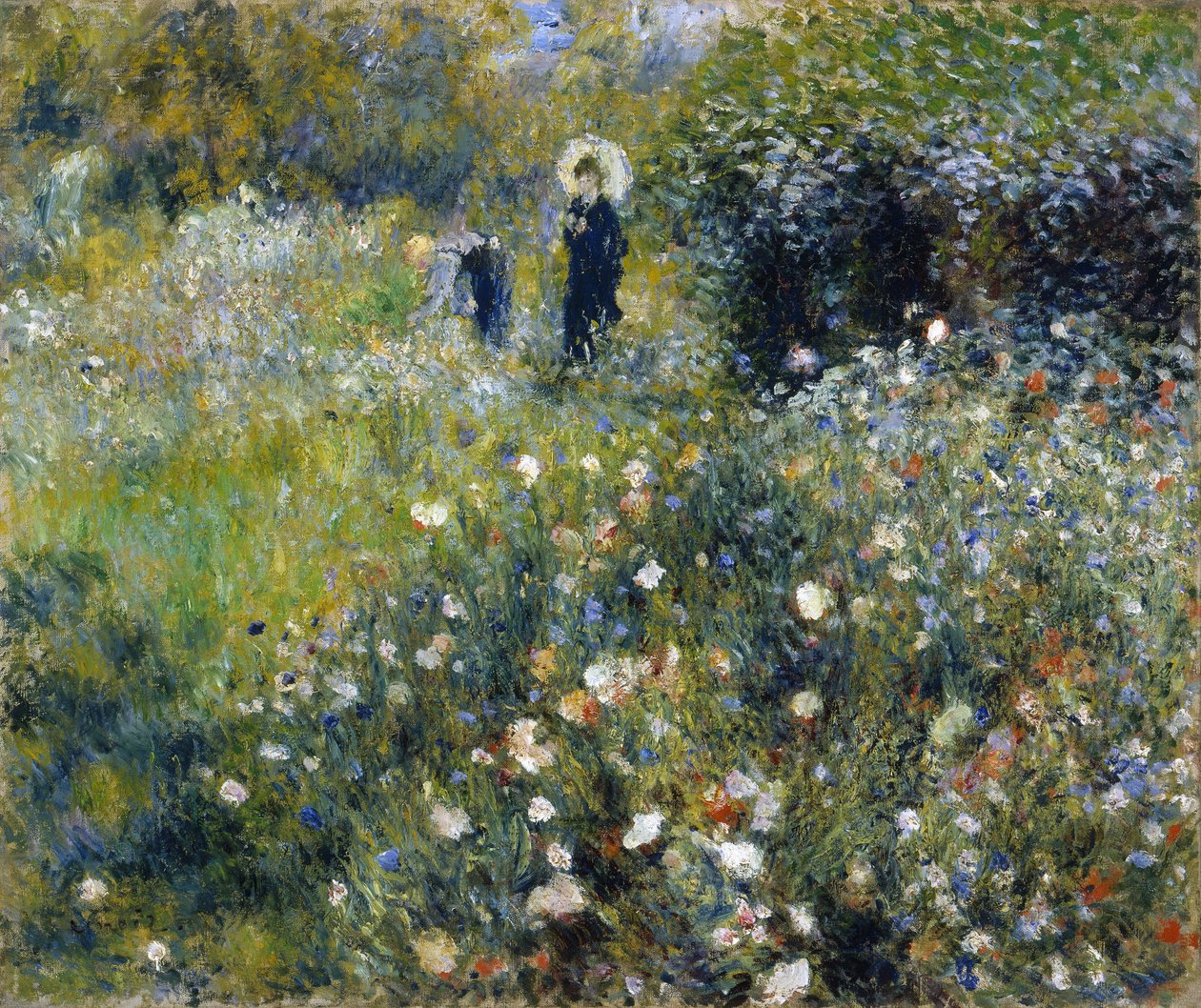 Kvinna med parasoll i en trädgård av Pierre-Auguste Renoir