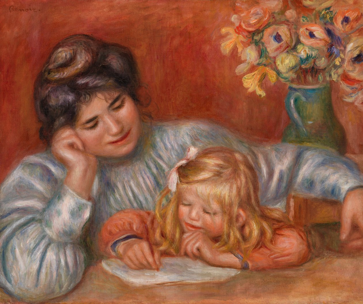 Skrivlektion av Pierre-Auguste Renoir