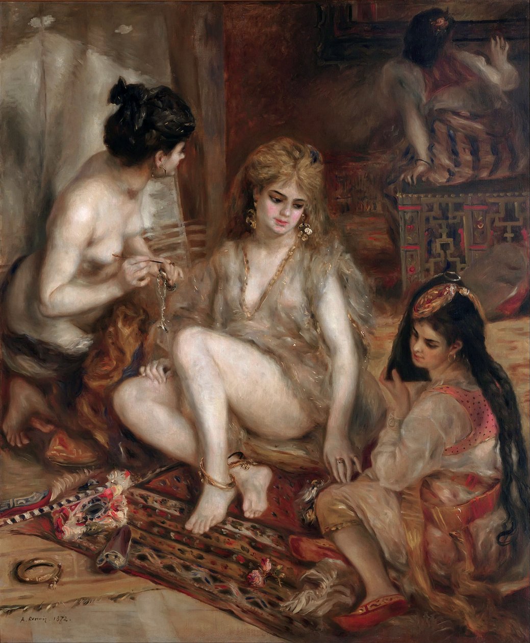 Parisiska kvinnor i algerisk dräkt (Harem) av Pierre-Auguste Renoir