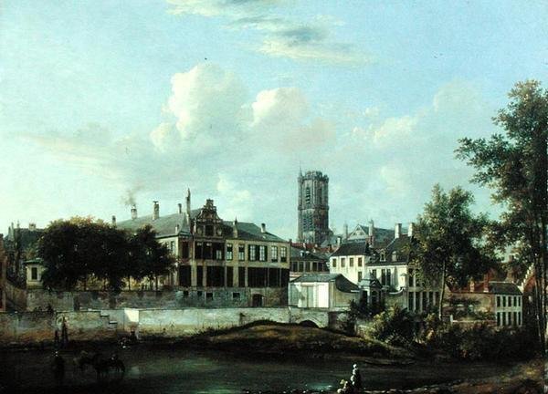 Utsikt över Schelde och Sint Baafskathedraal, Gent av Pierre François De Noter