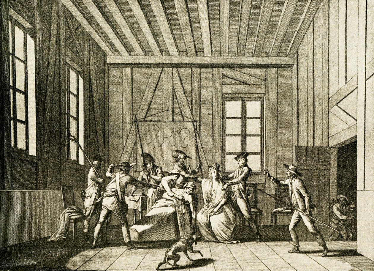 Mordet på Jean-Paul Marat 1793 (gravyr) av Pierre Gabriel Berthault