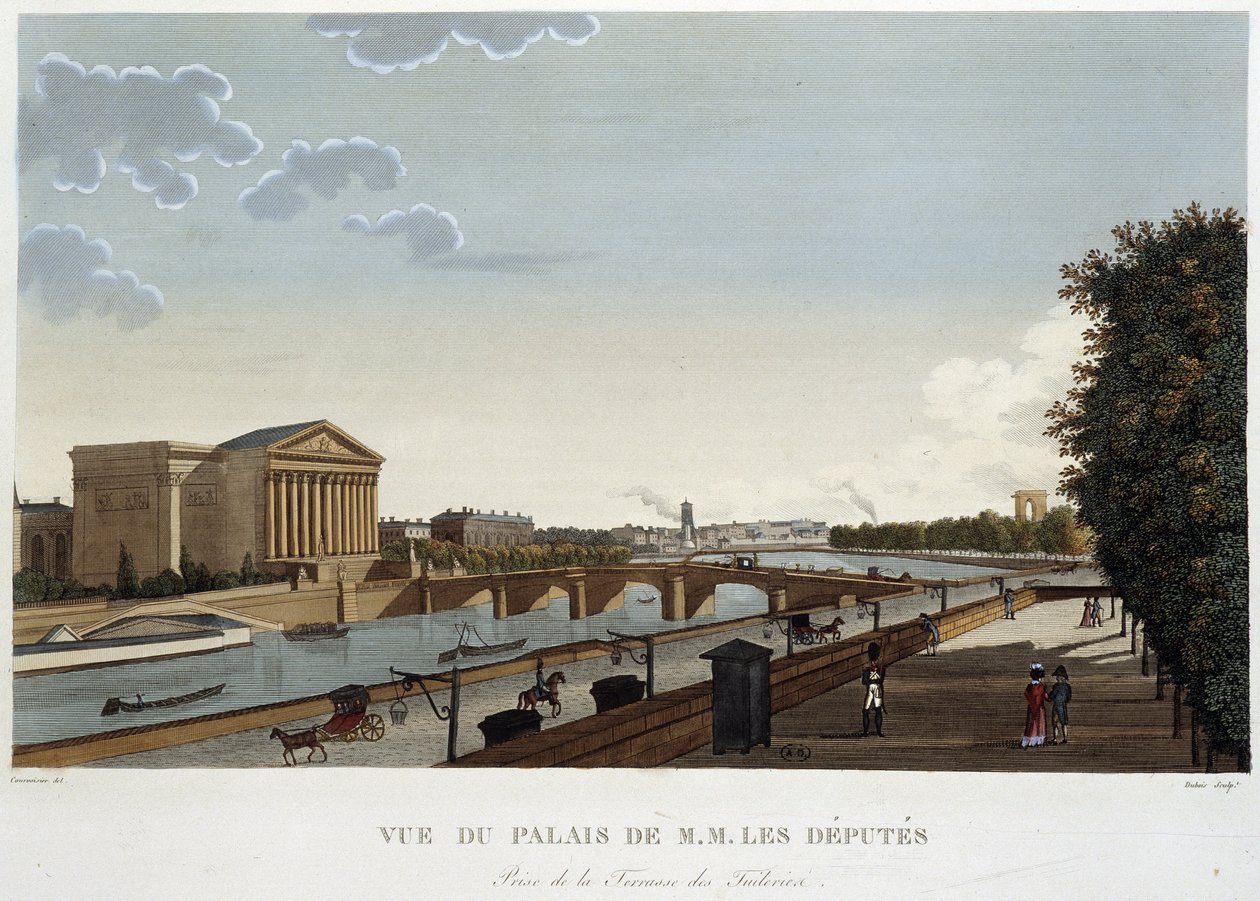 Utsikt över deputeradepalatset - Paris av Courvoisier av Pierre (after) Courvoisier