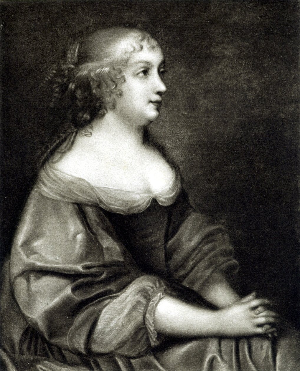 Porträtt av Anne av Österrike (1601 - 1666), drottning av Frankrike och Navarra, mor till Ludvig XIV av Pierre (after) Mignard