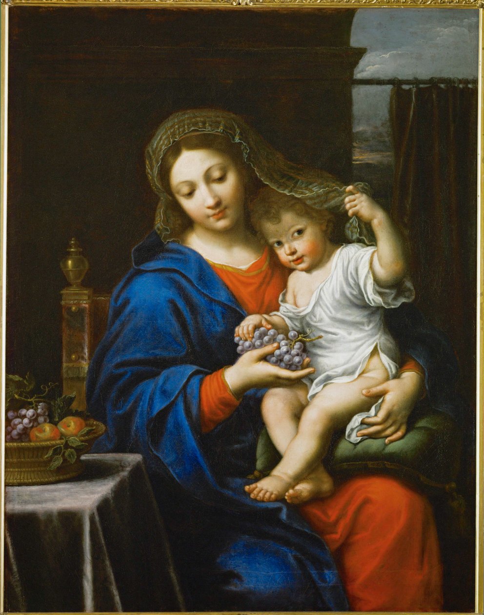 La vierge a la grappe - Madonna med vindruva ... av Pierre (follower of) Mignard