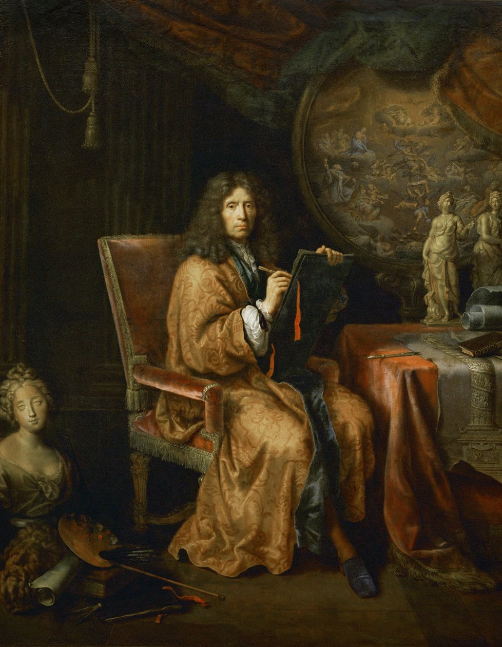 Porträtt av konstnären - Självporträtt ... av Pierre (follower of) Mignard