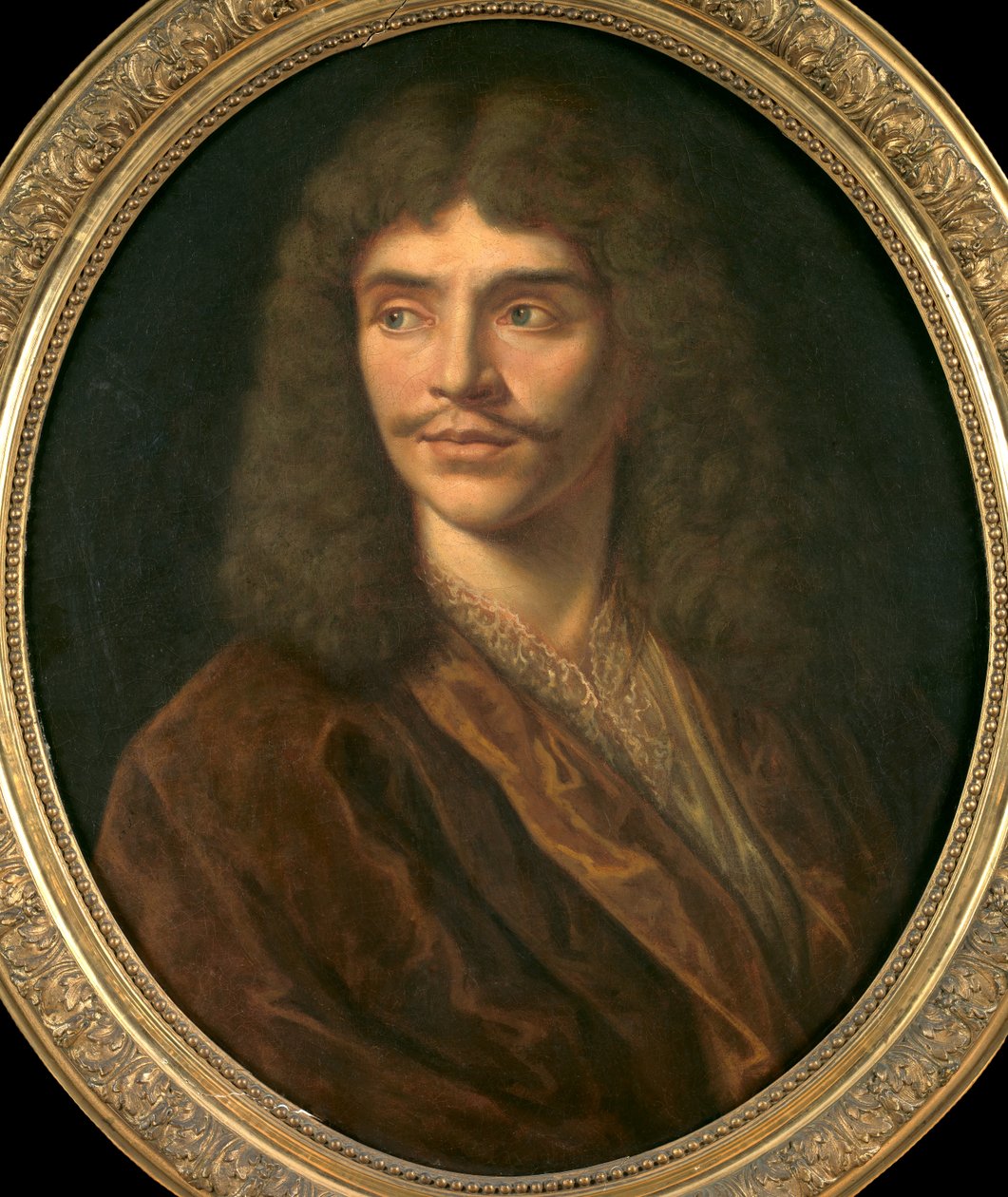Porträtt av Moliere av Pierre (follower of) Mignard