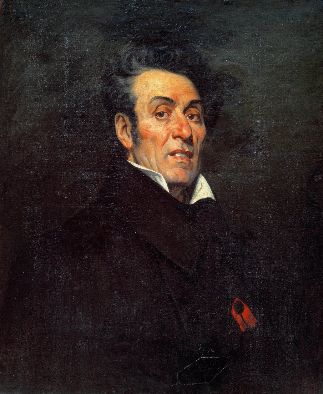 Porträtt av Alphonse de Lamartine (1790 - 1869), fransk poet, författare, historiker och politiker. Målning av Achille Cocheret (1800-talet) av Pierre Achille Coqueret