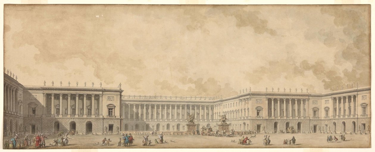 Det första rekonstruktionsprojektet av slottet i Versailles presenterades för kung Ludvig XVI, ca. 1785. av Pierre Adrien Paris