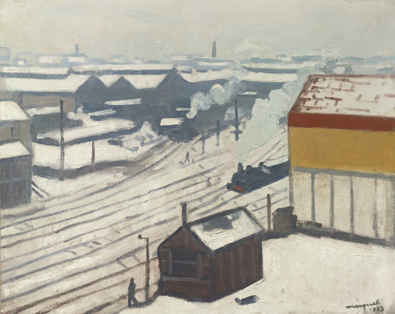 Gare Montparnasse i snön, 1913 av Albert Marquet