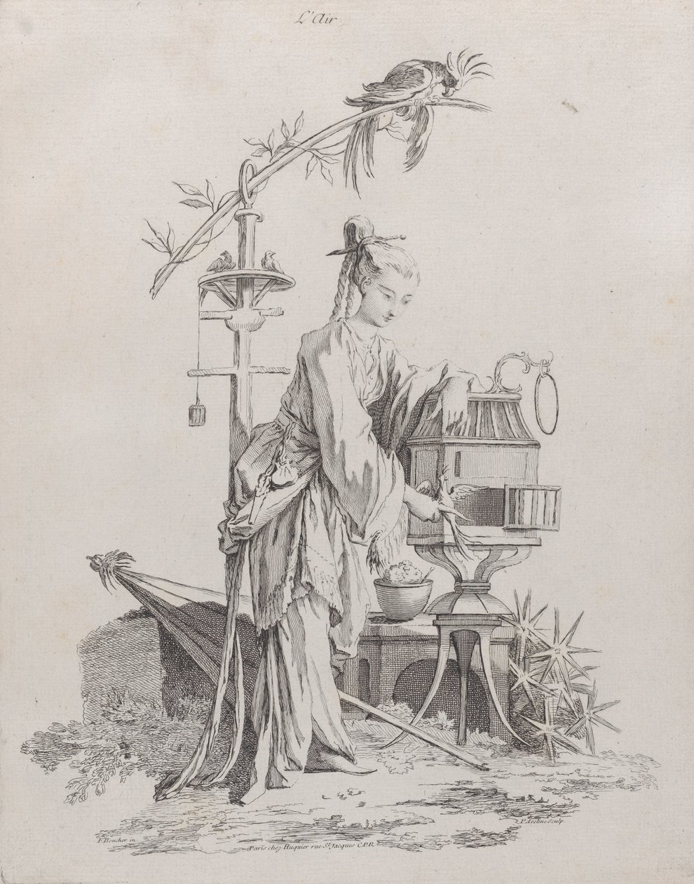 Air, från The Four Elements, 1738-49. av Pierre Alexandre Aveline