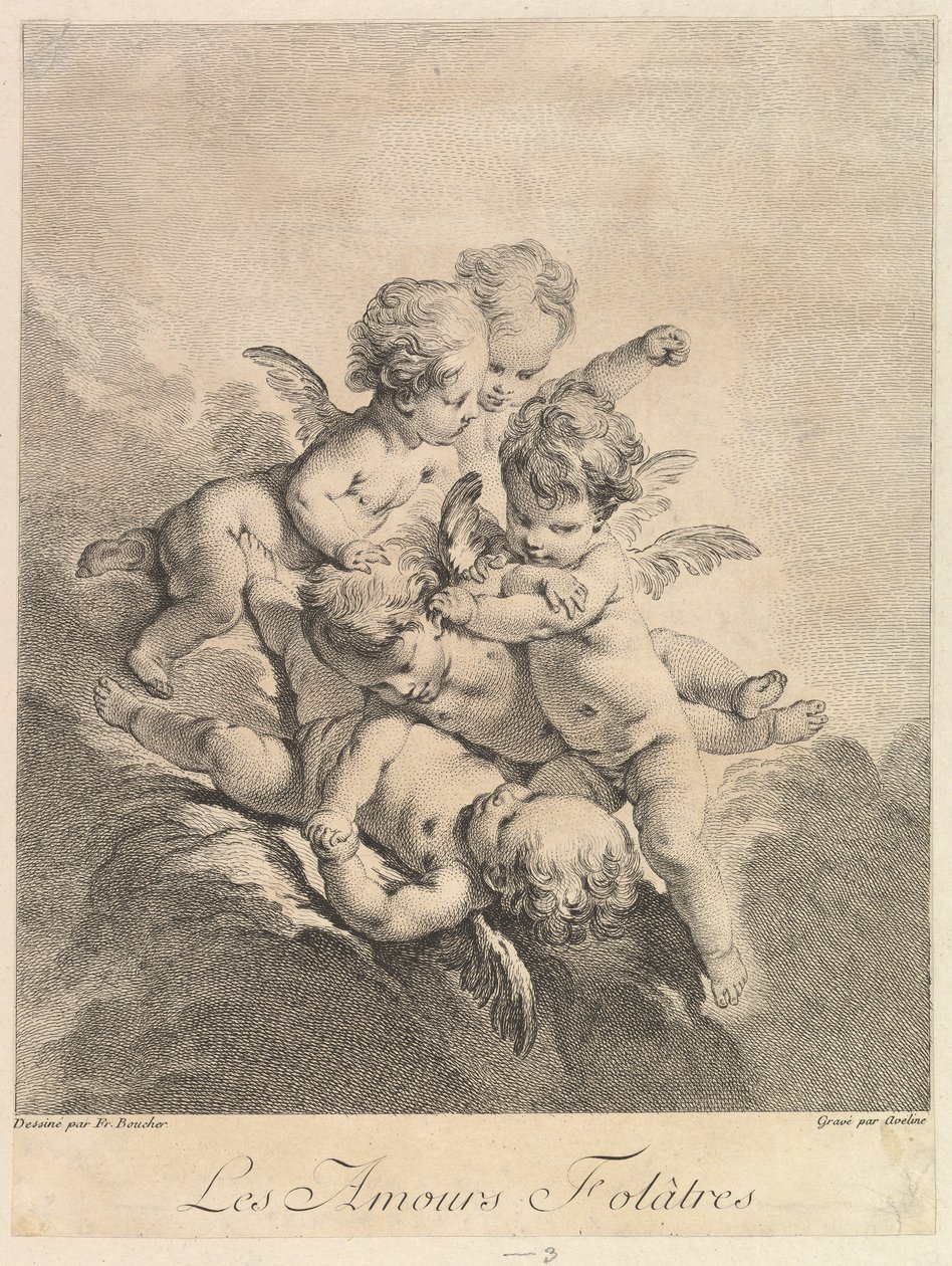 Barn som leker, 1750. av Pierre Alexandre Aveline