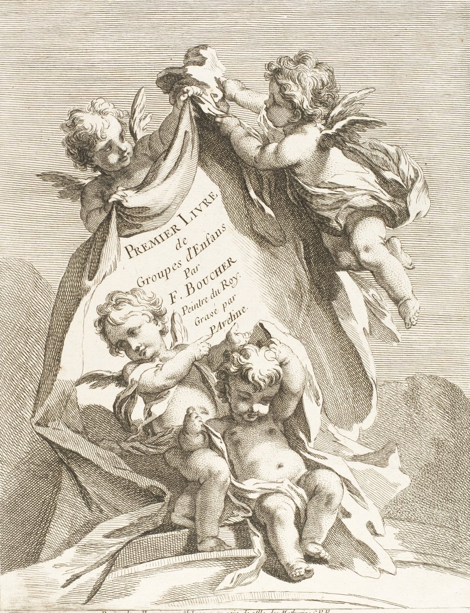 Frontispice, 1727-60. av Pierre Alexandre Aveline