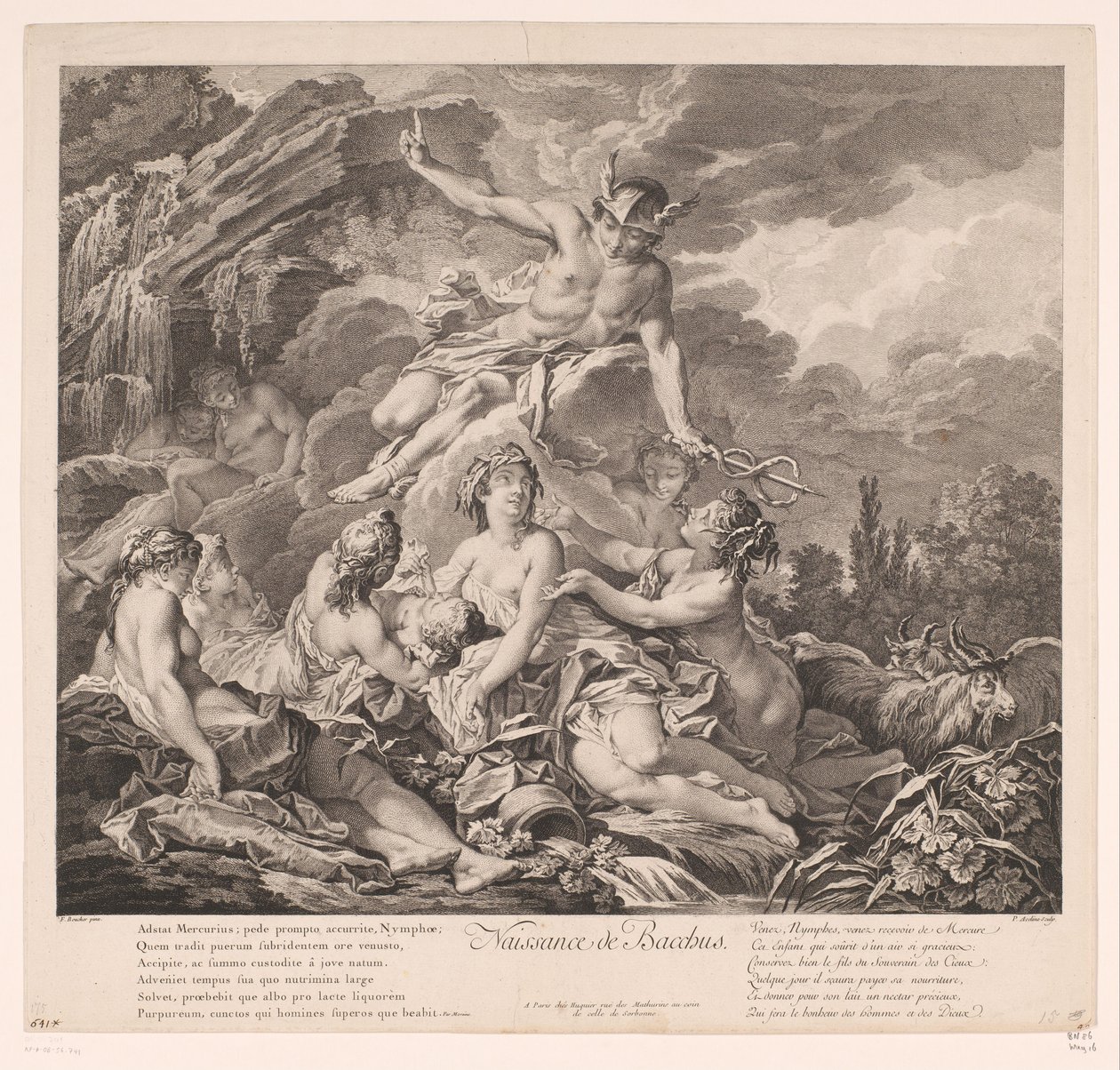 Bacchus födelse Naissance de Bacchus (titel på objekt) av Pierre Alexandre Aveline