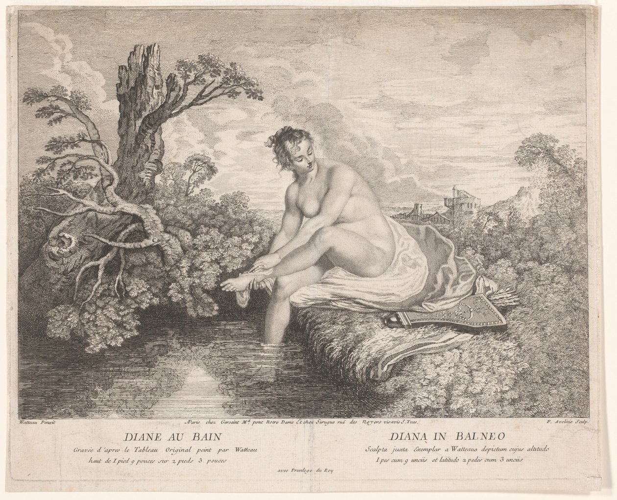 Den dåliga van Diana Diane au bain / Diana in balneo (titel på objekt) av Pierre Alexandre Aveline