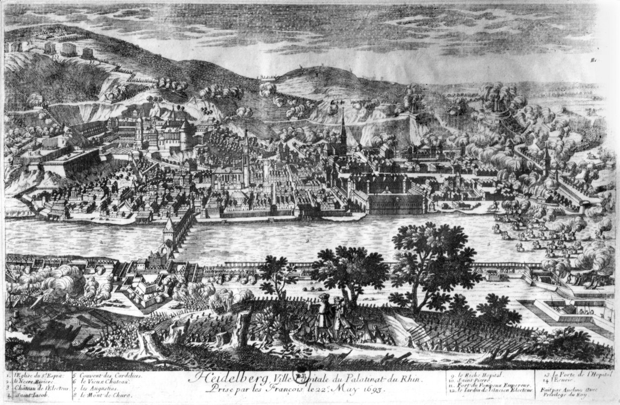 Intagandet av Heidelberg den 22 maj 1693 av Pierre Alexandre Aveline