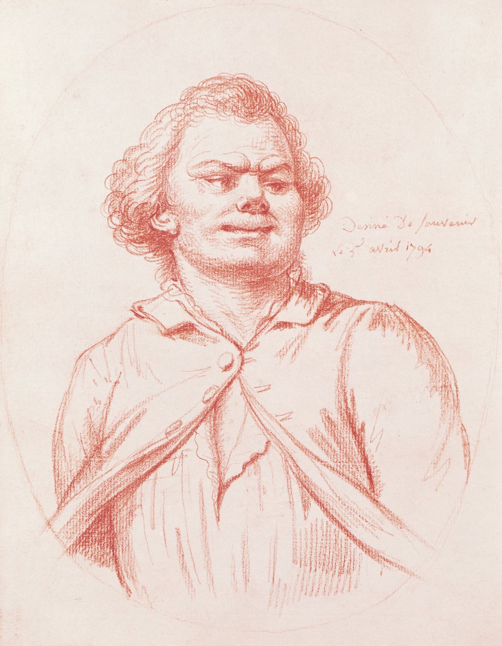 Danton ledde till sin avrättning, 1794 (röd krita på papper) av Pierre Alexandre Wille