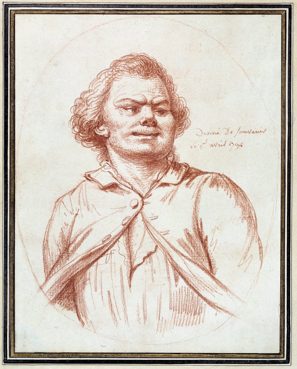 Franska revolutionen: "" porträtt av Georges Jacques Danton (1759-1794) leder till plågan" Teckning a la sanguine tillskriven Pierre Wille (1748-1821) av Pierre Alexandre Wille